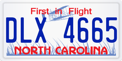 NC license plate DLX4665
