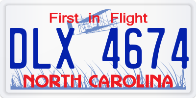 NC license plate DLX4674