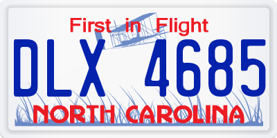 NC license plate DLX4685