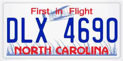 NC license plate DLX4690