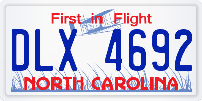 NC license plate DLX4692