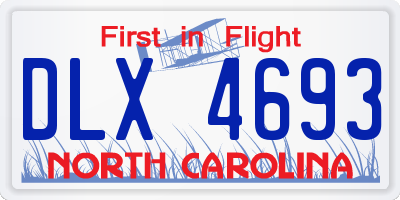 NC license plate DLX4693