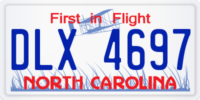 NC license plate DLX4697