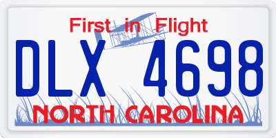 NC license plate DLX4698