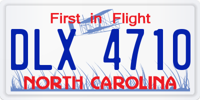 NC license plate DLX4710