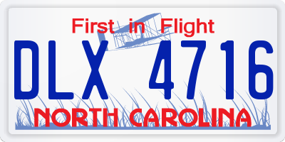 NC license plate DLX4716