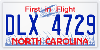 NC license plate DLX4729