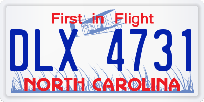NC license plate DLX4731