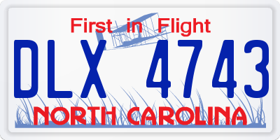 NC license plate DLX4743