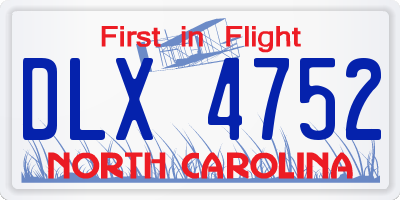 NC license plate DLX4752