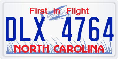 NC license plate DLX4764