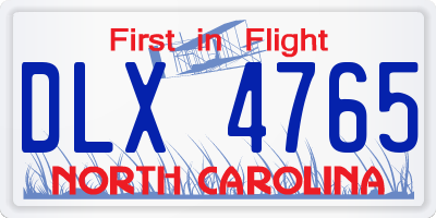 NC license plate DLX4765
