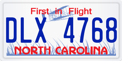 NC license plate DLX4768