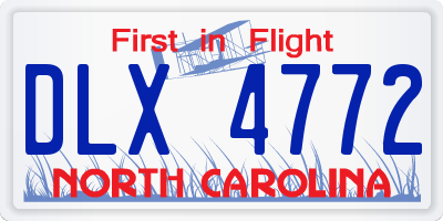 NC license plate DLX4772