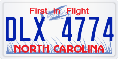 NC license plate DLX4774