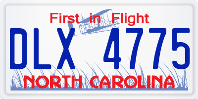 NC license plate DLX4775