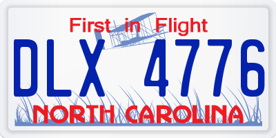 NC license plate DLX4776