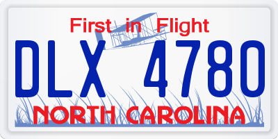 NC license plate DLX4780