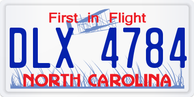 NC license plate DLX4784