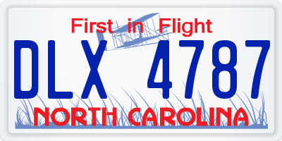 NC license plate DLX4787