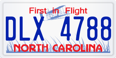 NC license plate DLX4788