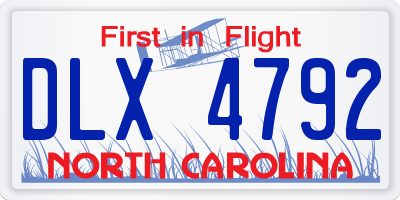 NC license plate DLX4792