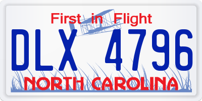 NC license plate DLX4796