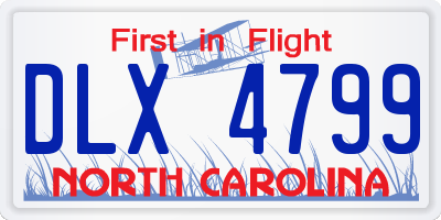 NC license plate DLX4799