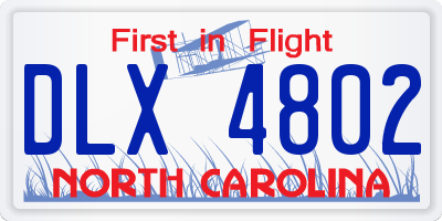 NC license plate DLX4802