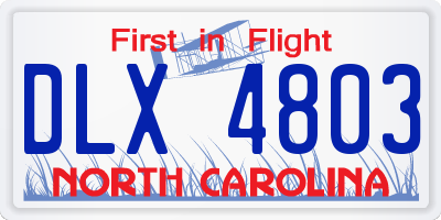 NC license plate DLX4803