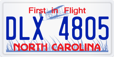 NC license plate DLX4805