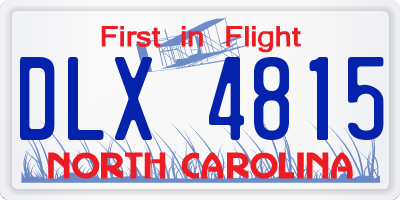 NC license plate DLX4815