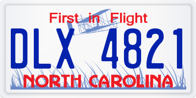 NC license plate DLX4821