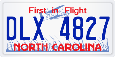 NC license plate DLX4827