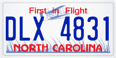 NC license plate DLX4831