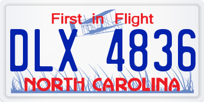 NC license plate DLX4836