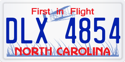 NC license plate DLX4854