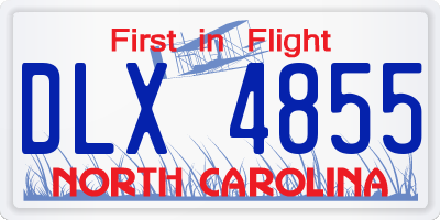 NC license plate DLX4855