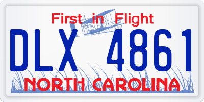 NC license plate DLX4861