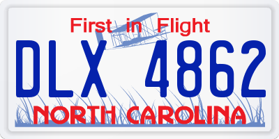 NC license plate DLX4862