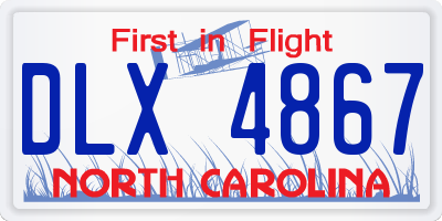 NC license plate DLX4867