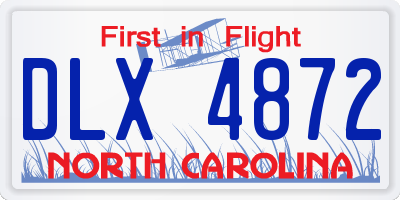 NC license plate DLX4872