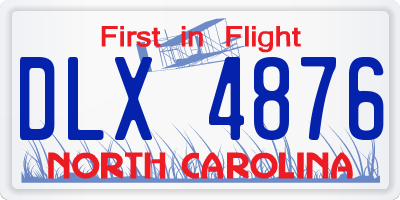 NC license plate DLX4876