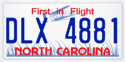 NC license plate DLX4881