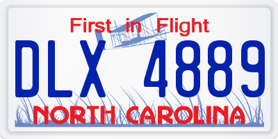 NC license plate DLX4889