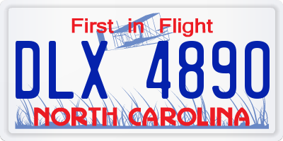NC license plate DLX4890
