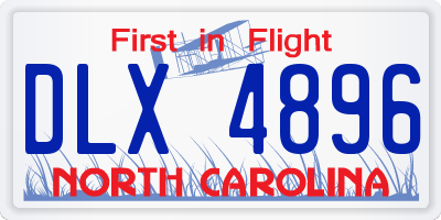 NC license plate DLX4896