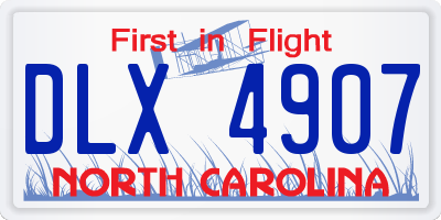 NC license plate DLX4907
