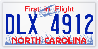 NC license plate DLX4912