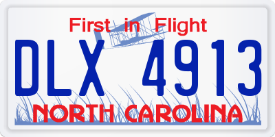NC license plate DLX4913